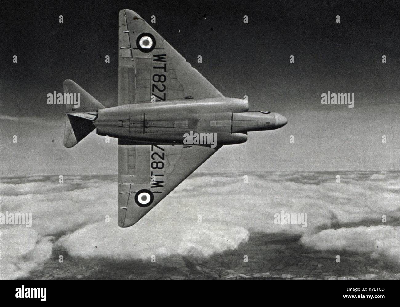 Trasporti / trasporto, Aviazione, militare, all-weather fighter Gloster Javelin della Royal Air Force britannica, nell'aria, nel 1954 circa, Additional-Rights-Clearance-Info-Not-Available Foto Stock