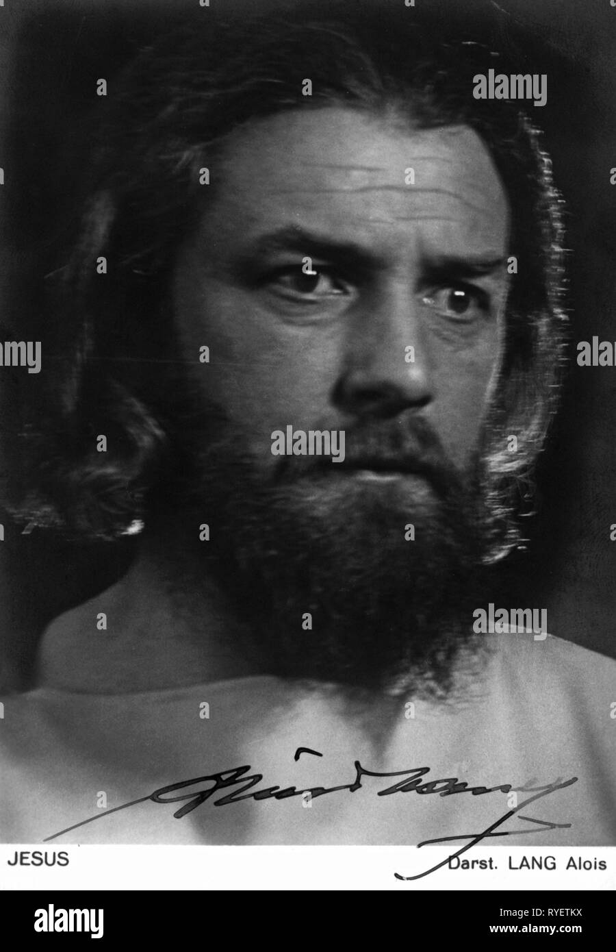 Teatro / Theatre, Passione riproduce, Oberammergau 1934, Gesù Cristo (Alois Lang), cartolina, F. Bruckmann, Monaco, 1934, Additional-Rights-Clearance-Info-Not-Available Foto Stock
