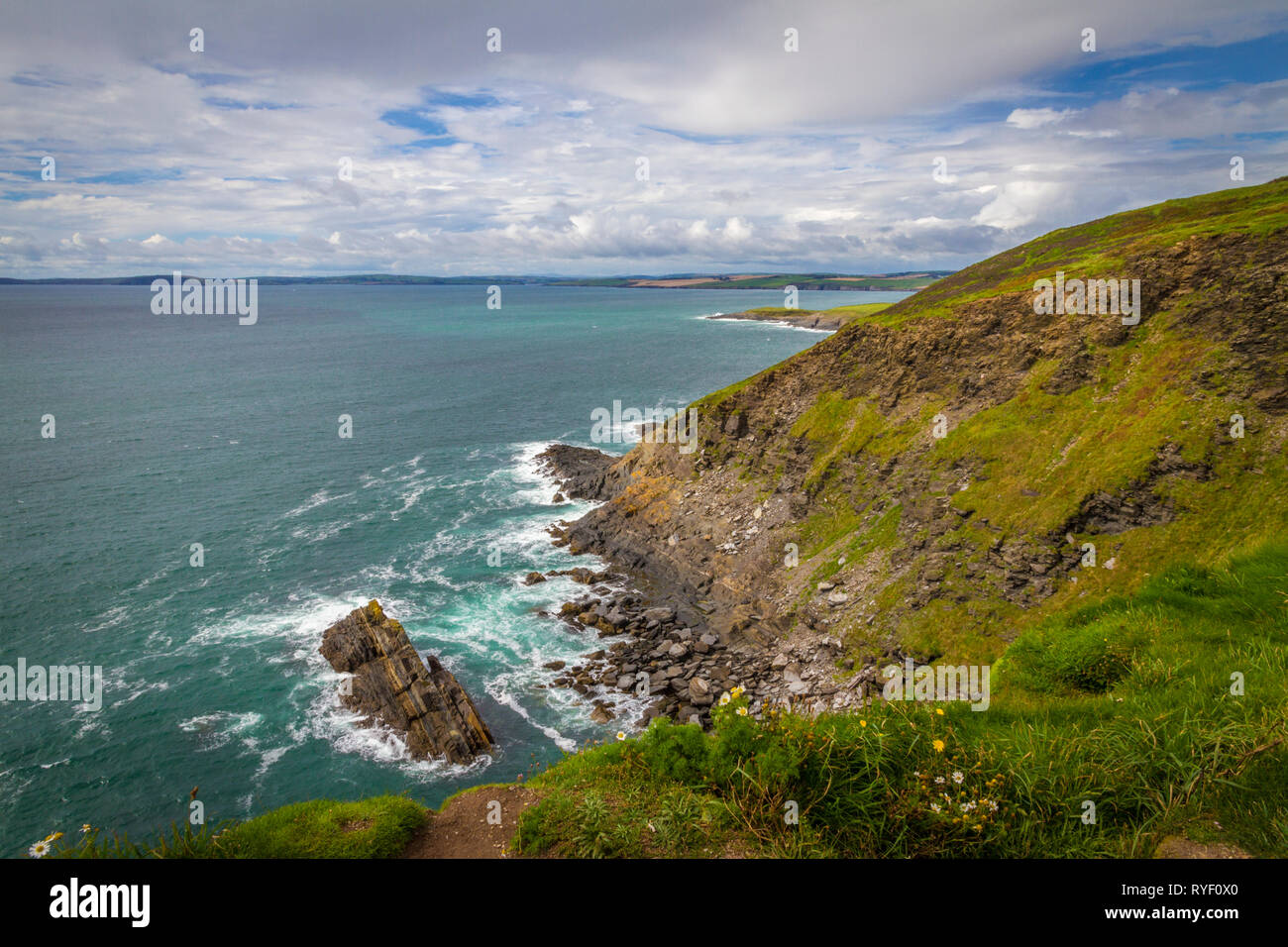 Il vecchio faro capo e Golf Lin Foto Stock