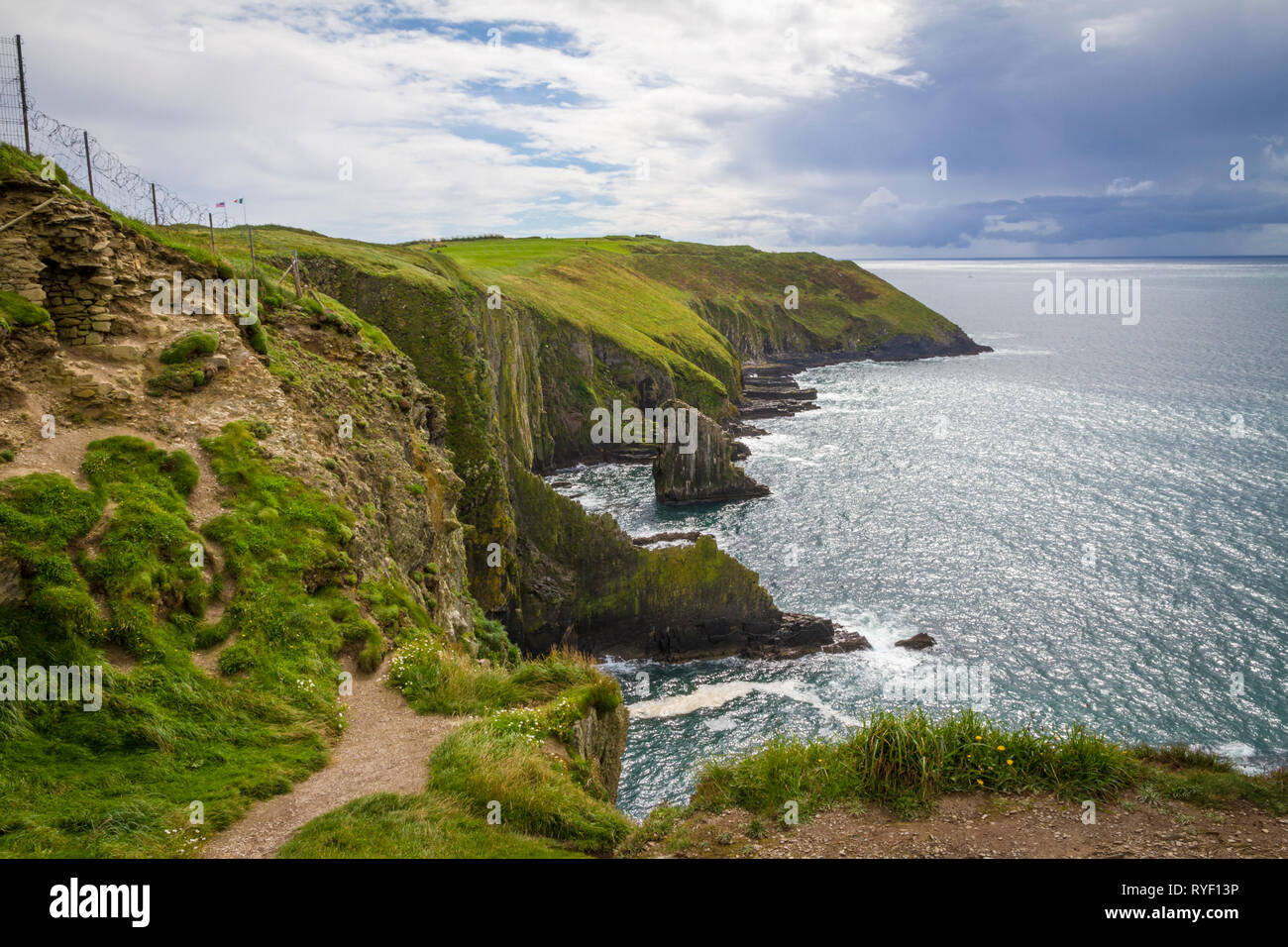 Il vecchio faro capo e Golf Lin Foto Stock