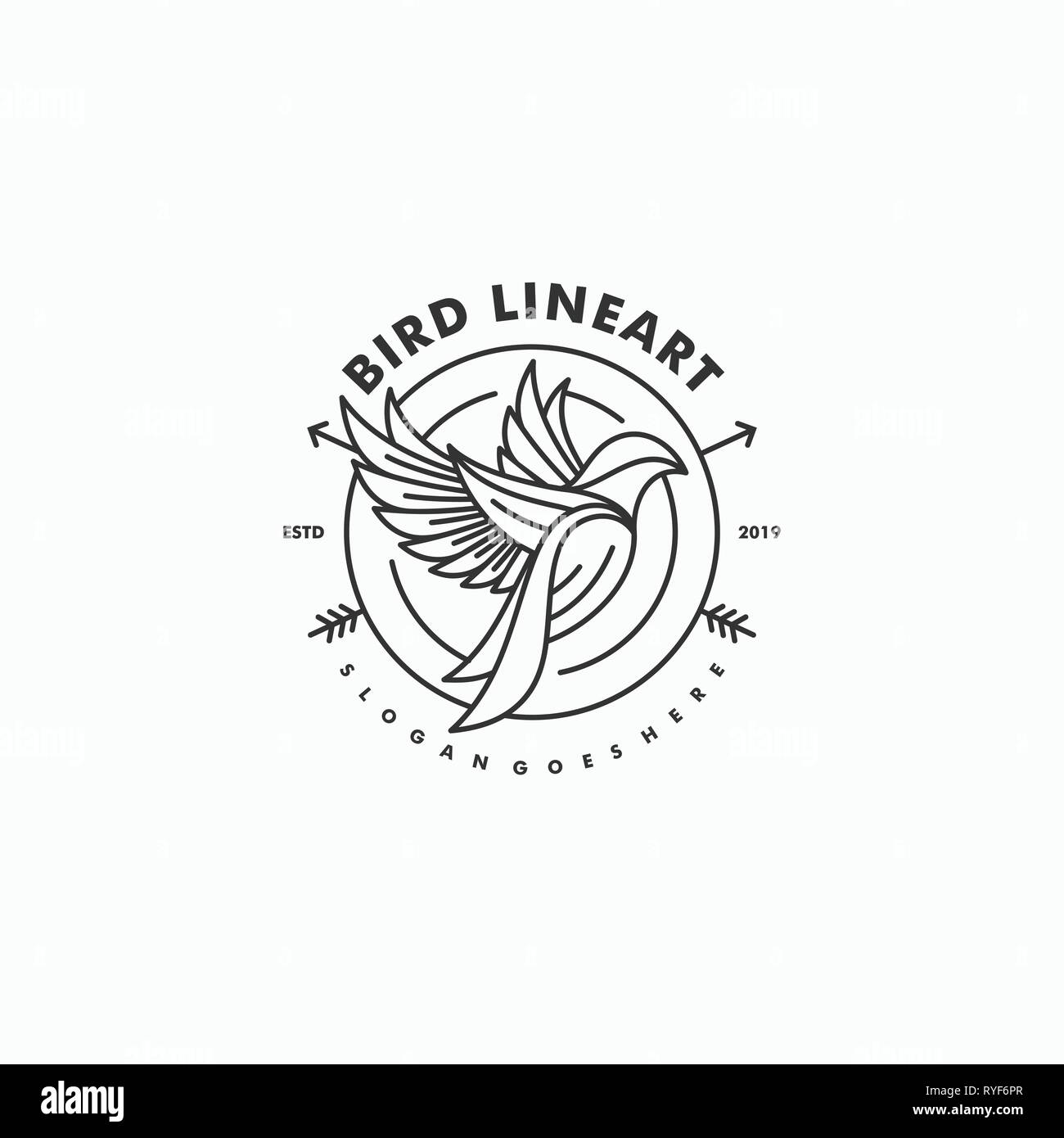 Linea di uccello concetto arte illustrazione vettoriale modello di progettazione. Adatto per industria creativa, Multimedia, intrattenimento, educative, Shop, e qualsiasi riguardano Illustrazione Vettoriale