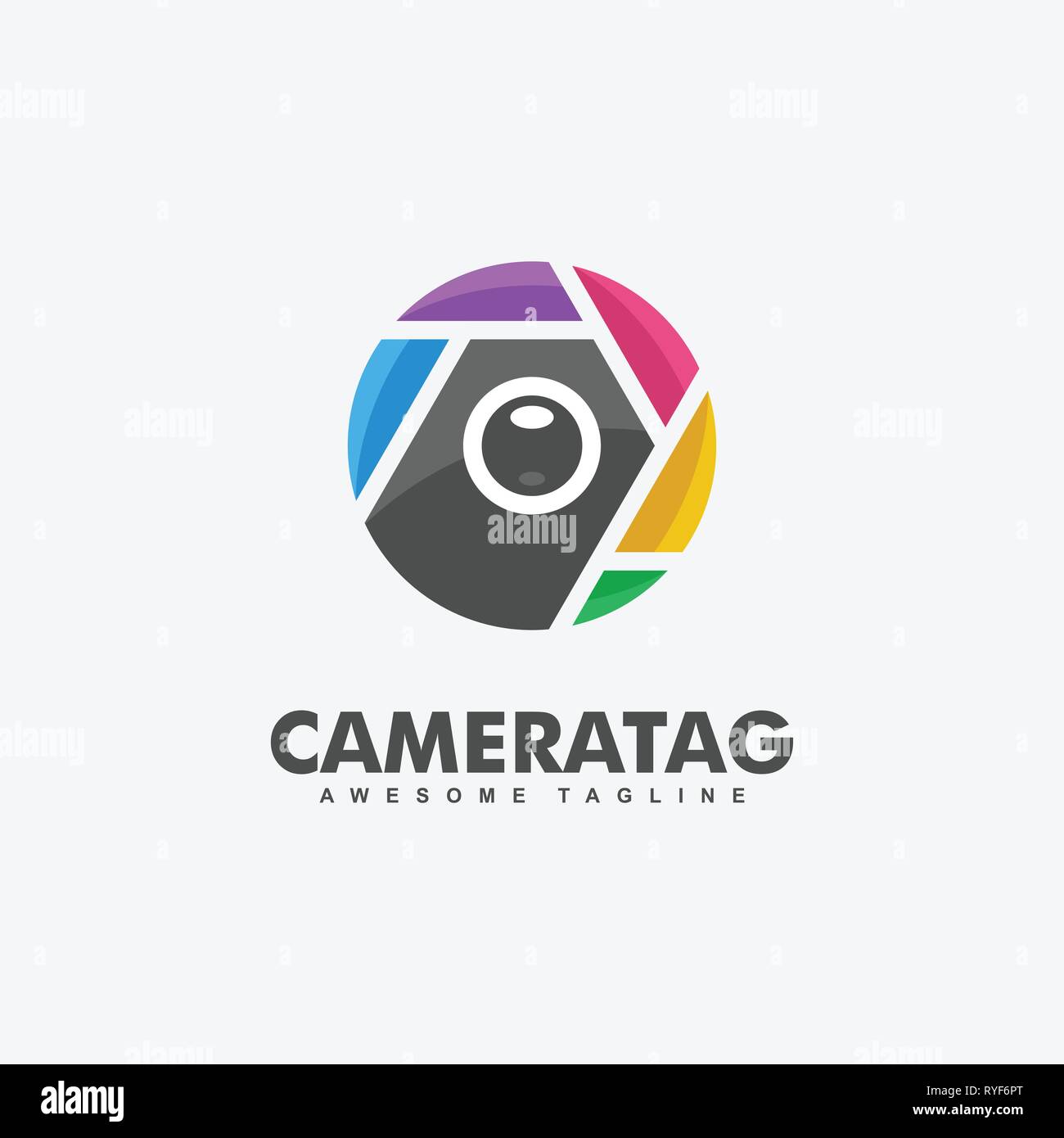 Fotocamera concetto Tag illustrazione vettoriale modello di progettazione. Adatto per industria creativa, Multimedia, intrattenimento, educative, Shop, e di qualsiasi relativo b Illustrazione Vettoriale