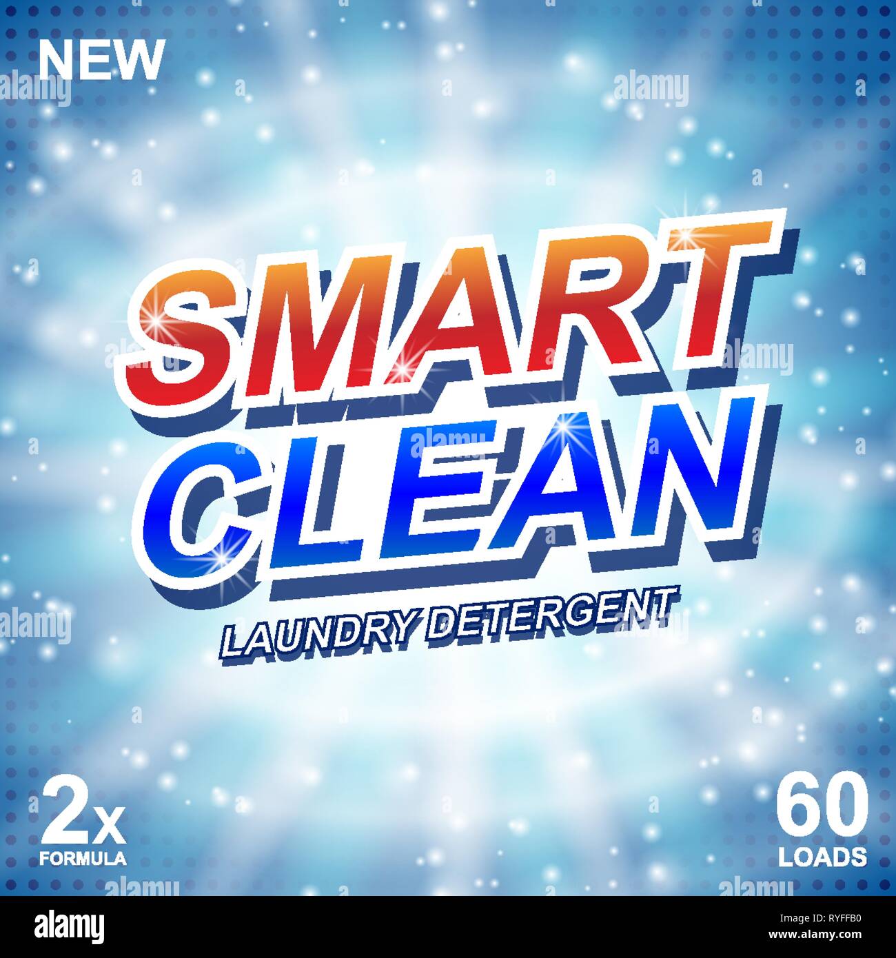 Smart clean soap annunci banner design. Detergente per bucato pulito fresco modello. Il detersivo in polvere o detergenti liquidi Package design. Illustrazione Vettoriale Illustrazione Vettoriale