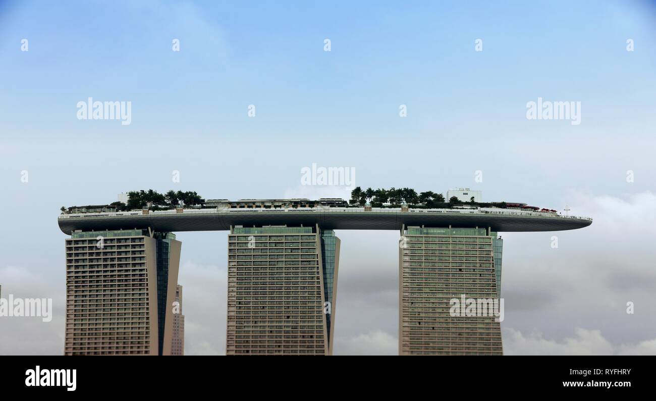 Marina Sands Bay Ship Hotel Singapore Foto Stock