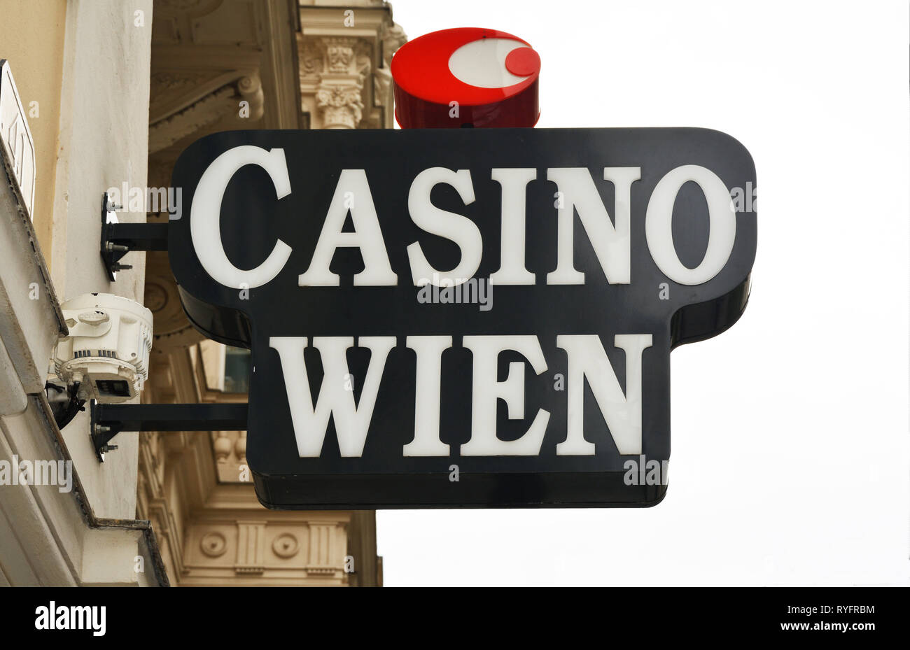 Segno per il casinò di Vienna nel centro della capitale austriaca a Vienna - Austria. Foto Stock