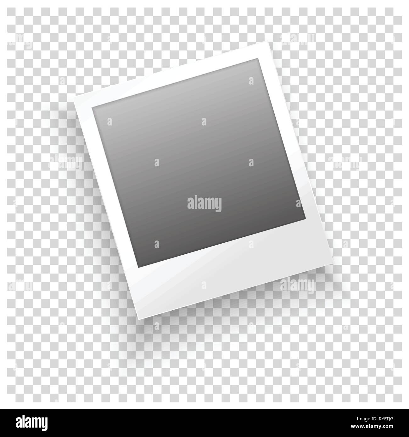 Instant photo frame con ombra su sfondo trasparente. Template vettoriale per il tuo elegante foto o immagine Illustrazione Vettoriale Instant photo frame con ombra su sfondo trasparente. Template vettoriale per il tuo elegante foto o immagine Illustrazione Vettoriale