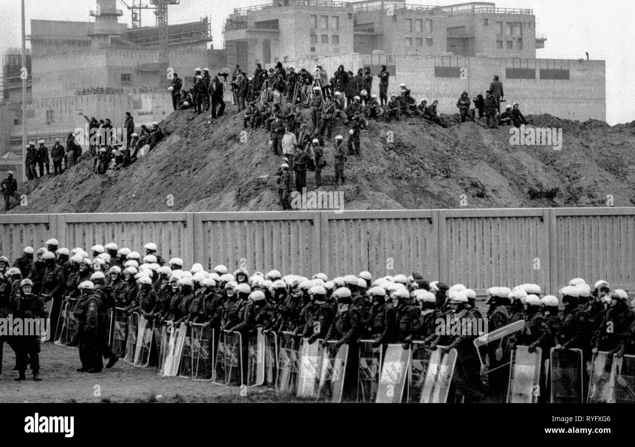 Protesta politica contro la centrale nucleare, Kalkar, Germania Foto Stock