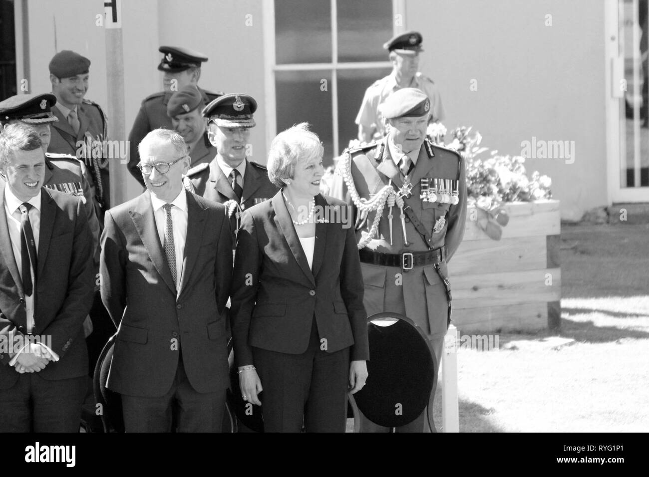 Il Primo Ministro Theresa possono frequentare le forze armate giorno Llandudno, Wales UK Foto Stock