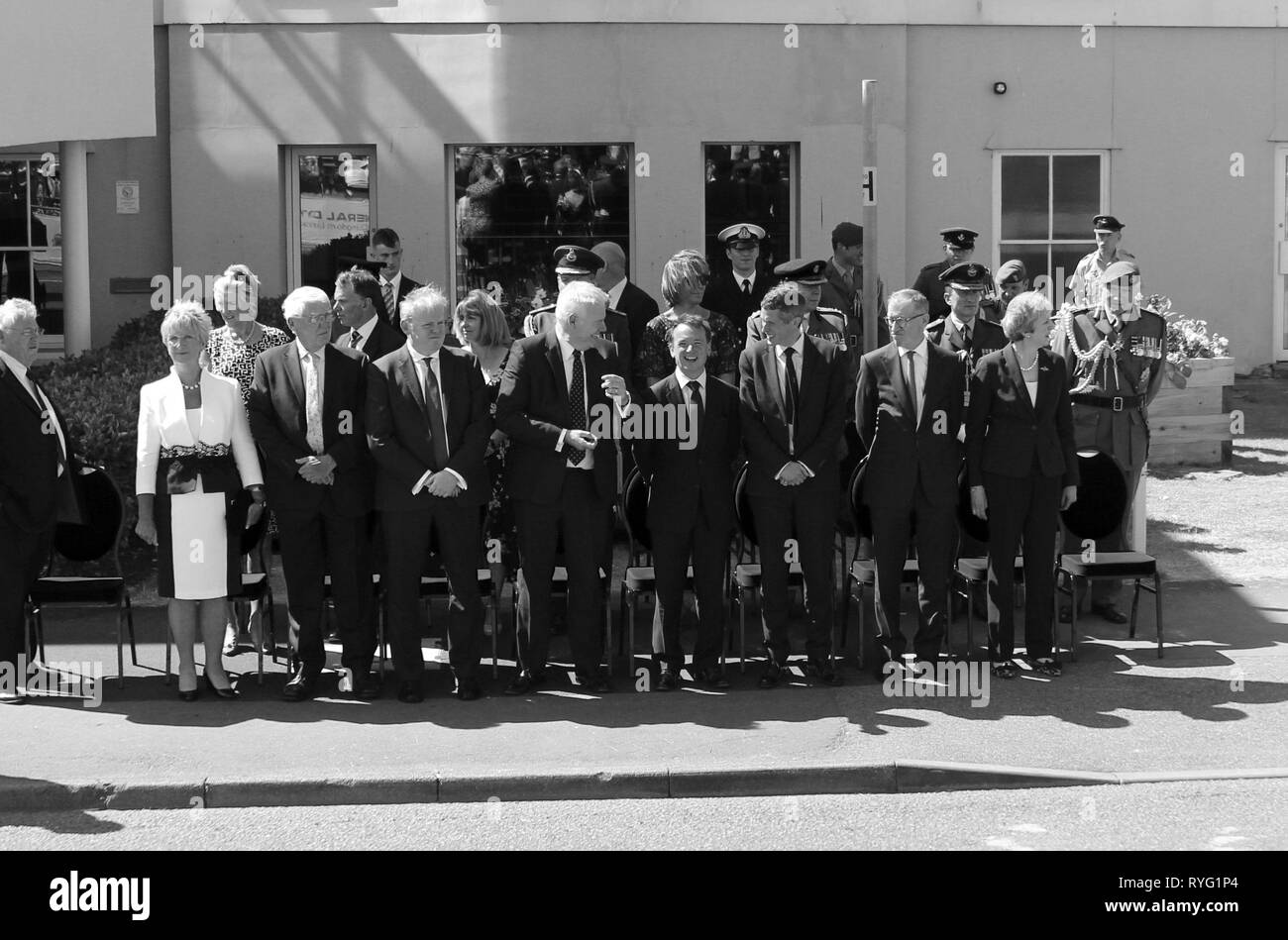 Il Primo Ministro Theresa possono frequentare le forze armate giorno Llandudno, Wales UK Foto Stock