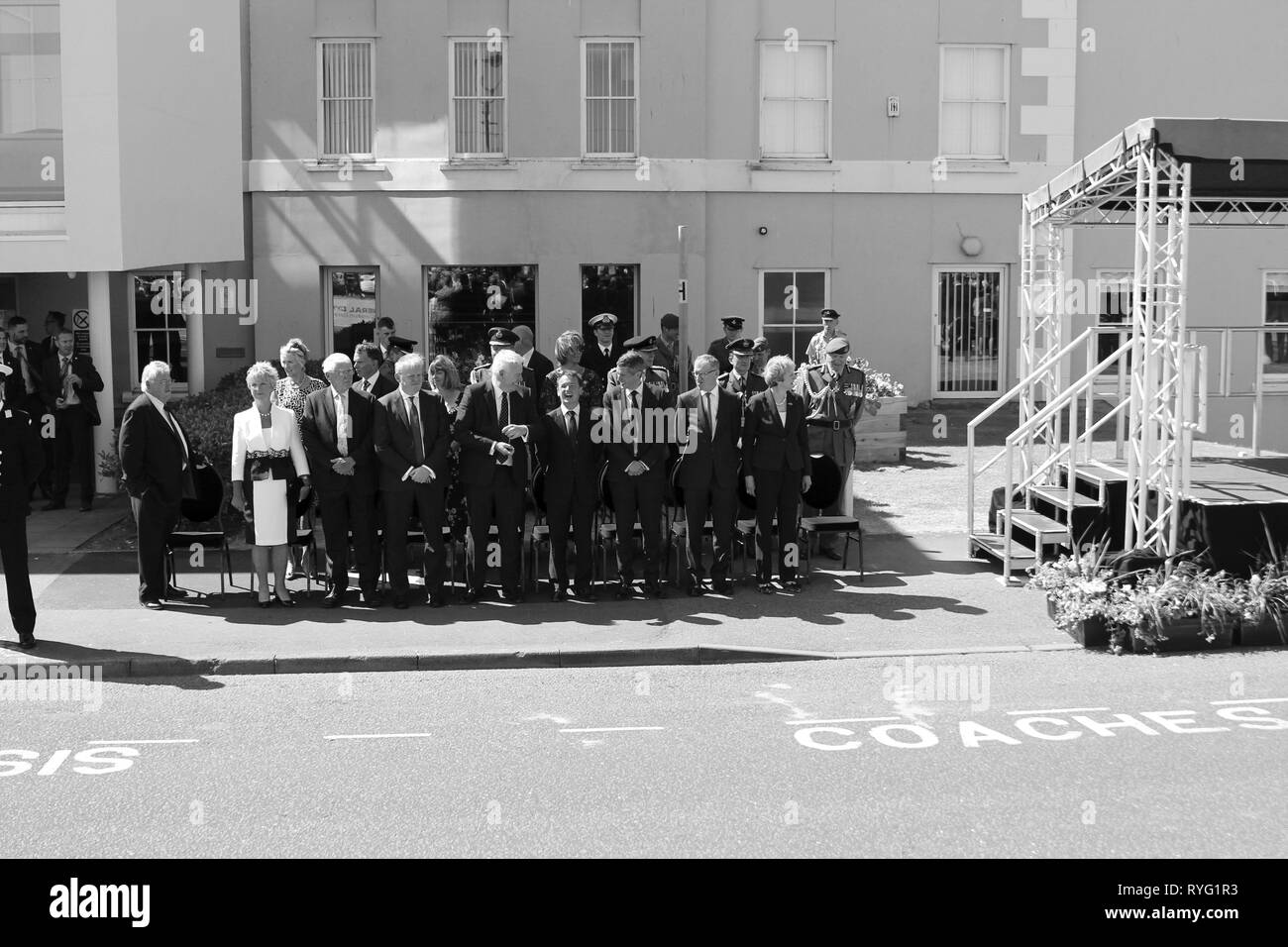 Il Primo Ministro Theresa possono frequentare le forze armate giorno Llandudno, Wales UK Foto Stock