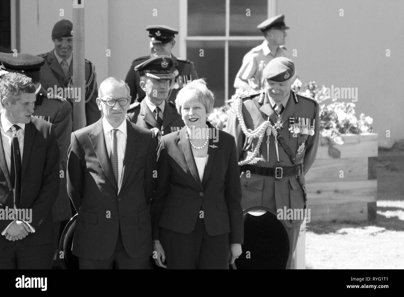 Il Primo Ministro Theresa possono frequentare le forze armate giorno Llandudno, Wales UK Foto Stock