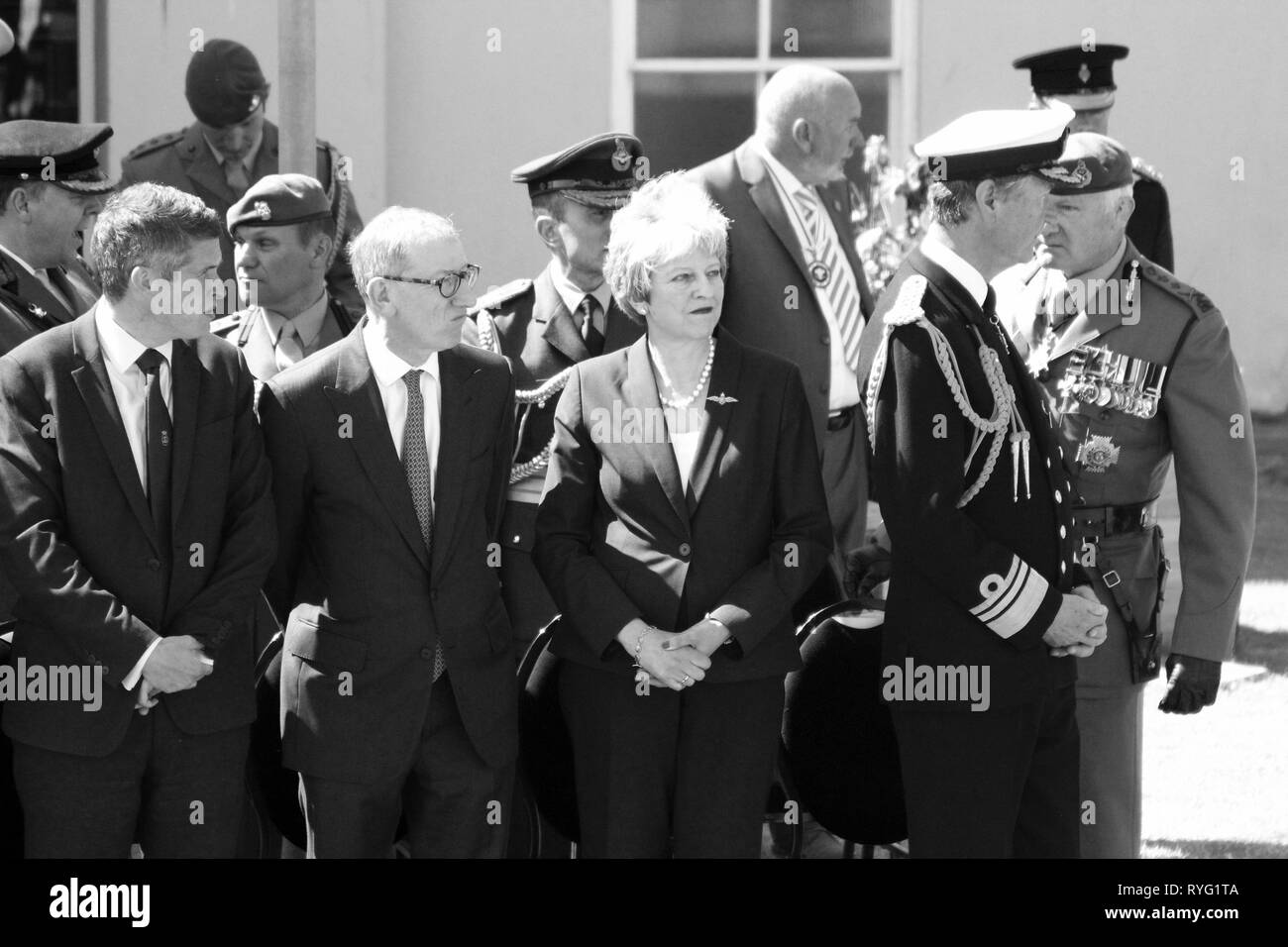 Il Primo Ministro Theresa possono frequentare le forze armate giorno Llandudno, Wales UK Foto Stock