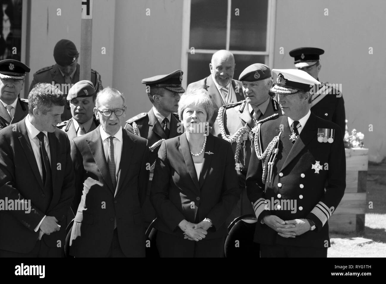 Il Primo Ministro Theresa possono frequentare le forze armate giorno Llandudno, Wales UK Foto Stock