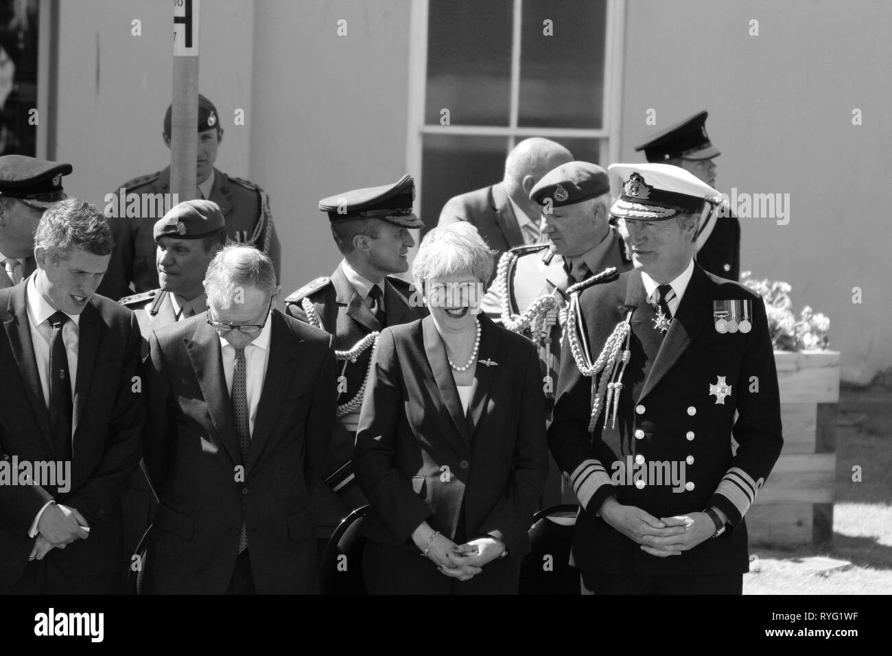 Il Primo Ministro Theresa possono frequentare le forze armate giorno Llandudno, Wales UK Foto Stock