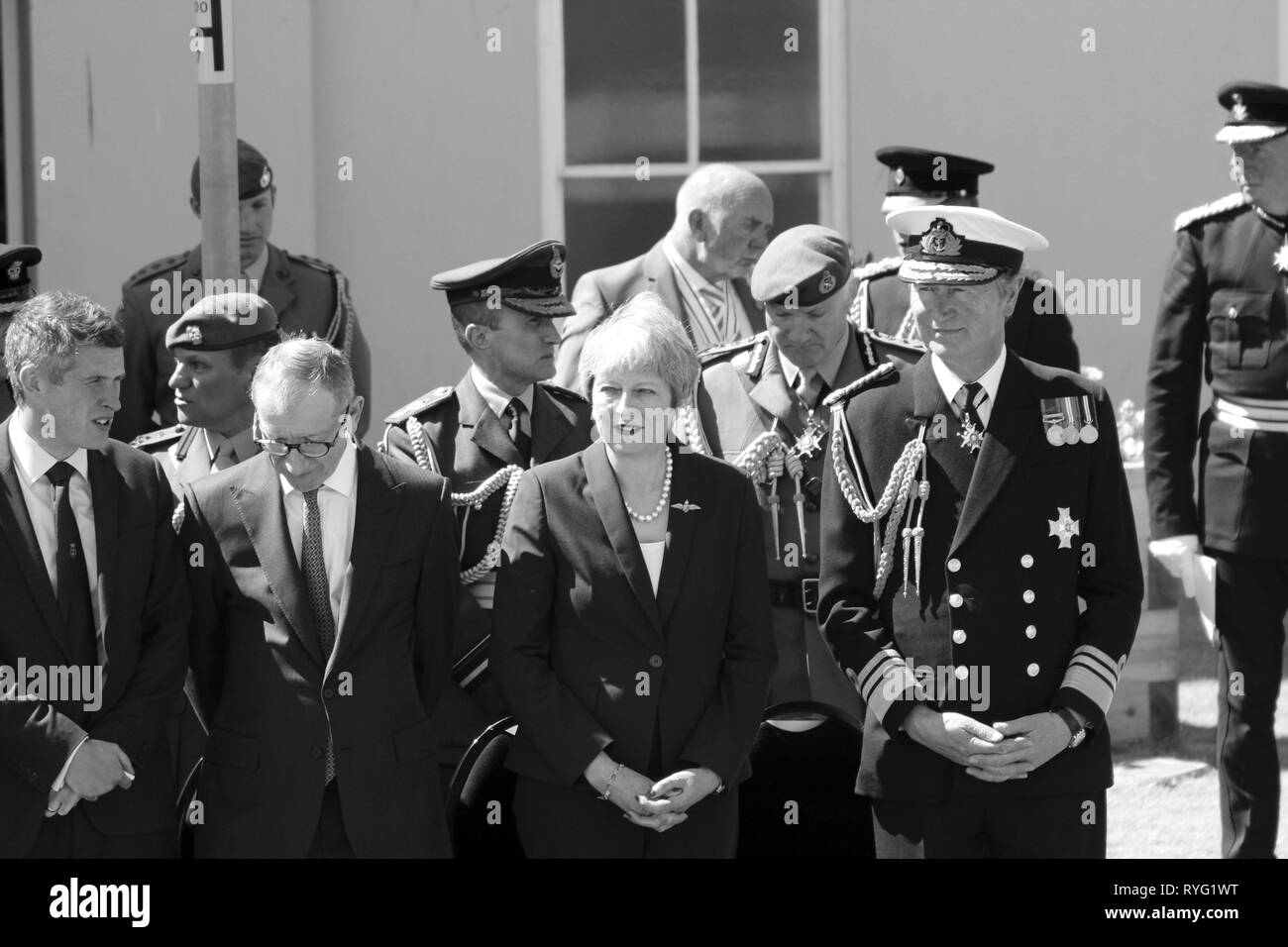 Il Primo Ministro Theresa possono frequentare le forze armate giorno Llandudno, Wales UK Foto Stock