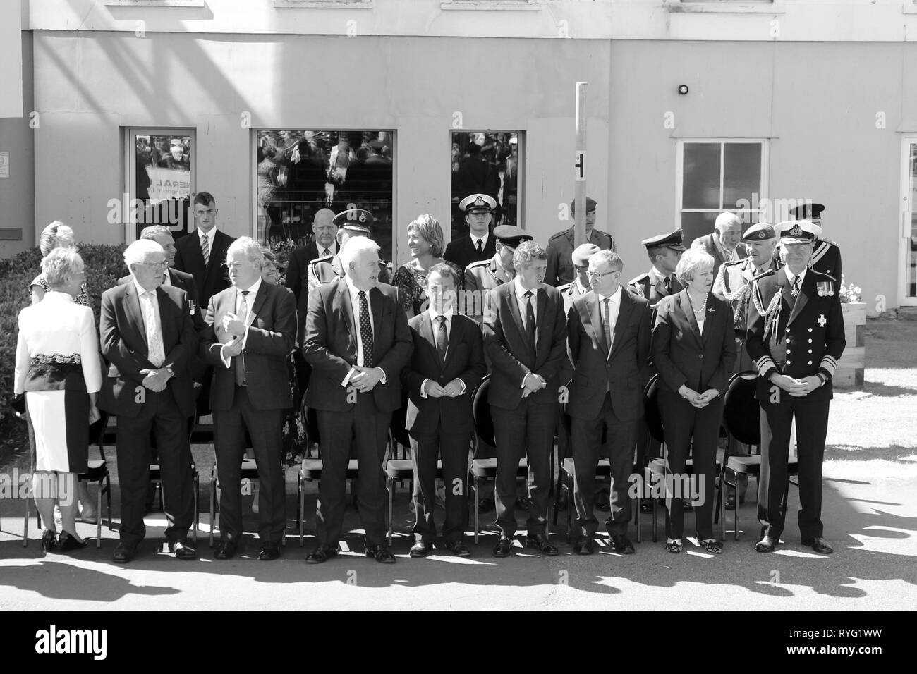 Il Primo Ministro Theresa possono frequentare le forze armate giorno Llandudno, Wales UK Foto Stock