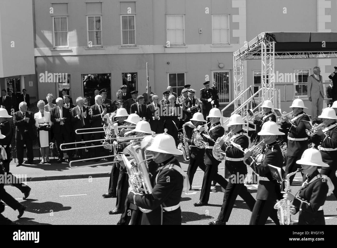 Il Primo Ministro Theresa possono frequentare le forze armate giorno Llandudno, Wales UK Foto Stock