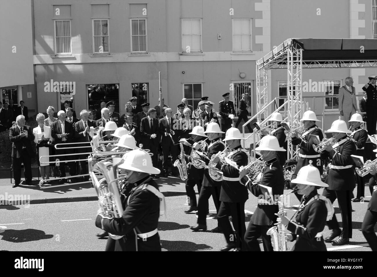 Il Primo Ministro Theresa possono frequentare le forze armate giorno Llandudno, Wales UK Foto Stock