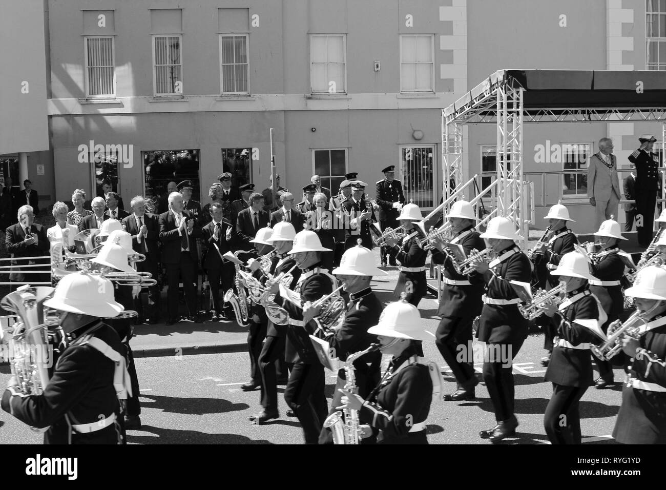 Il Primo Ministro Theresa possono frequentare le forze armate giorno Llandudno, Wales UK Foto Stock