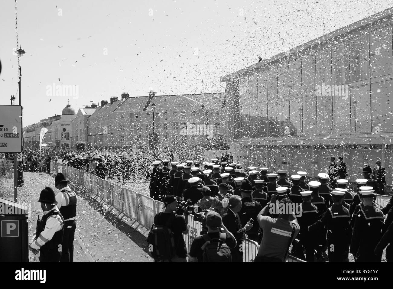 Il Primo Ministro Theresa possono frequentare le forze armate giorno Llandudno, Wales UK Foto Stock