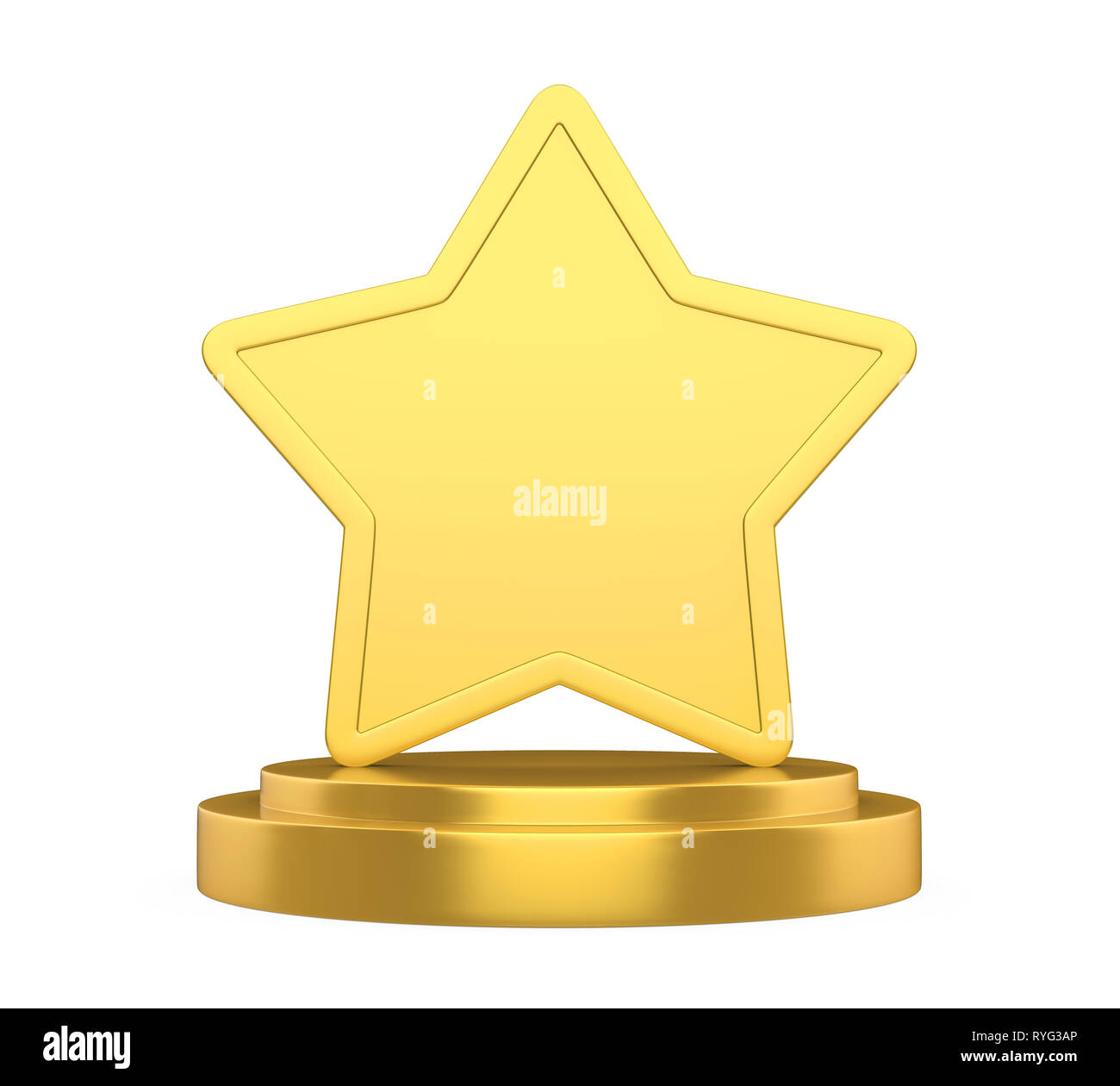 Golden Star Award Trophy isolato Foto Stock