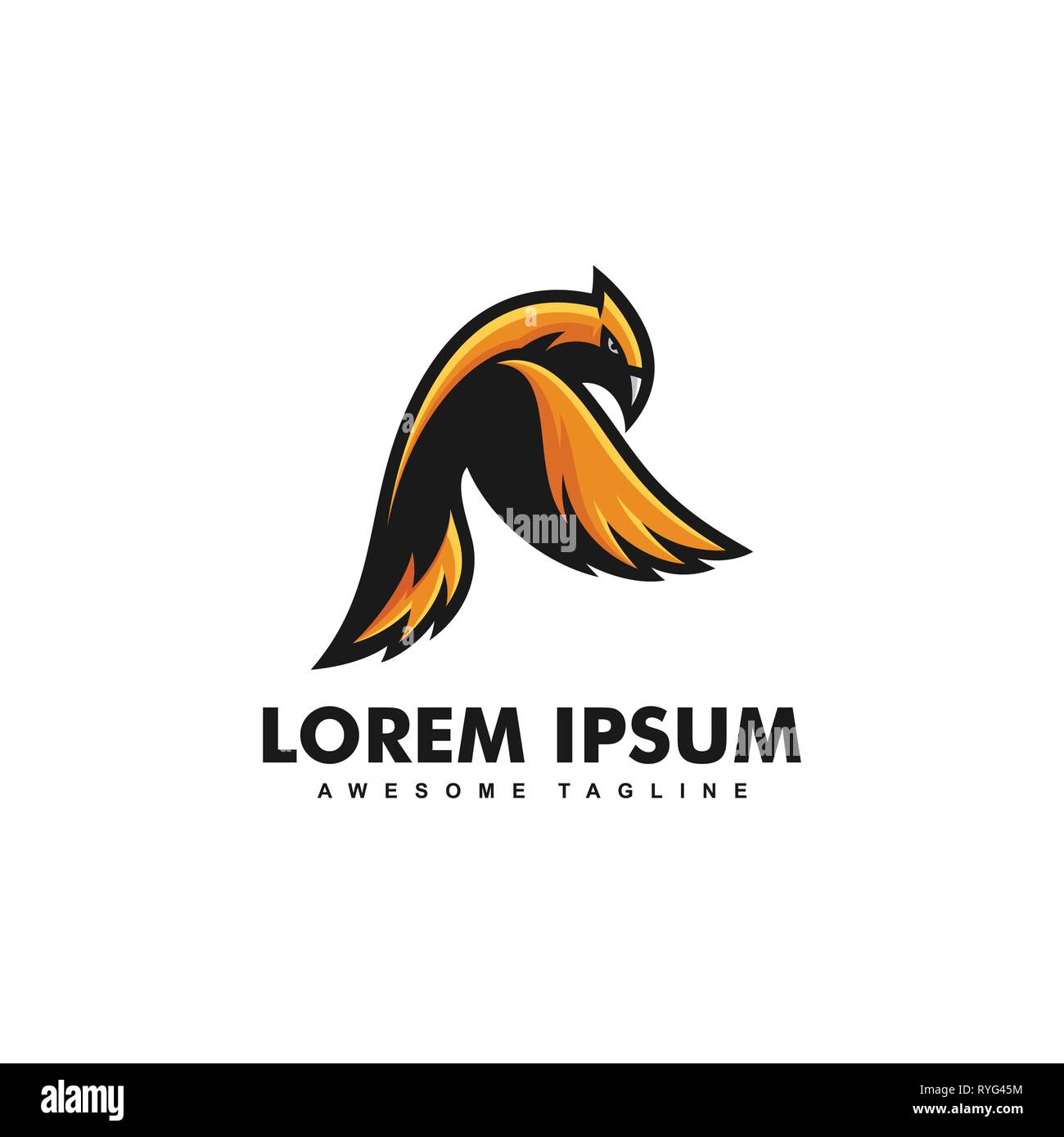 Concetto di Phoenix illustrazione template vettoriale. Adatto per industria creativa, Multimedia, intrattenimento, educative, Shop, e qualsiasi attività correlate Foto Stock