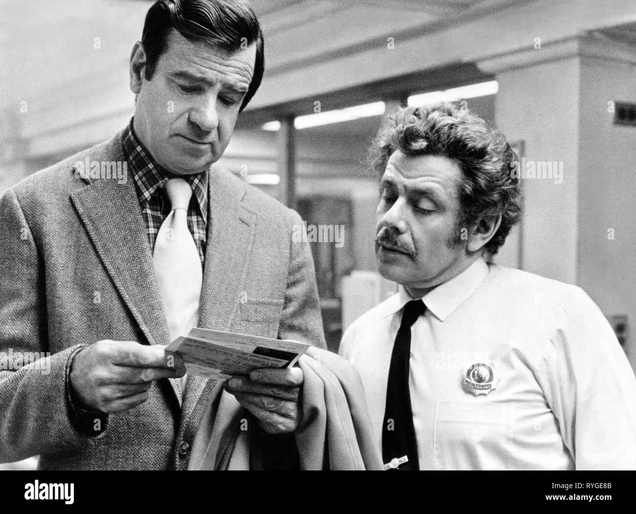 WALTER MATTHAU, JERRY STILLER, LA PRESA DI PELHAM uno due tre, 1974 Foto Stock