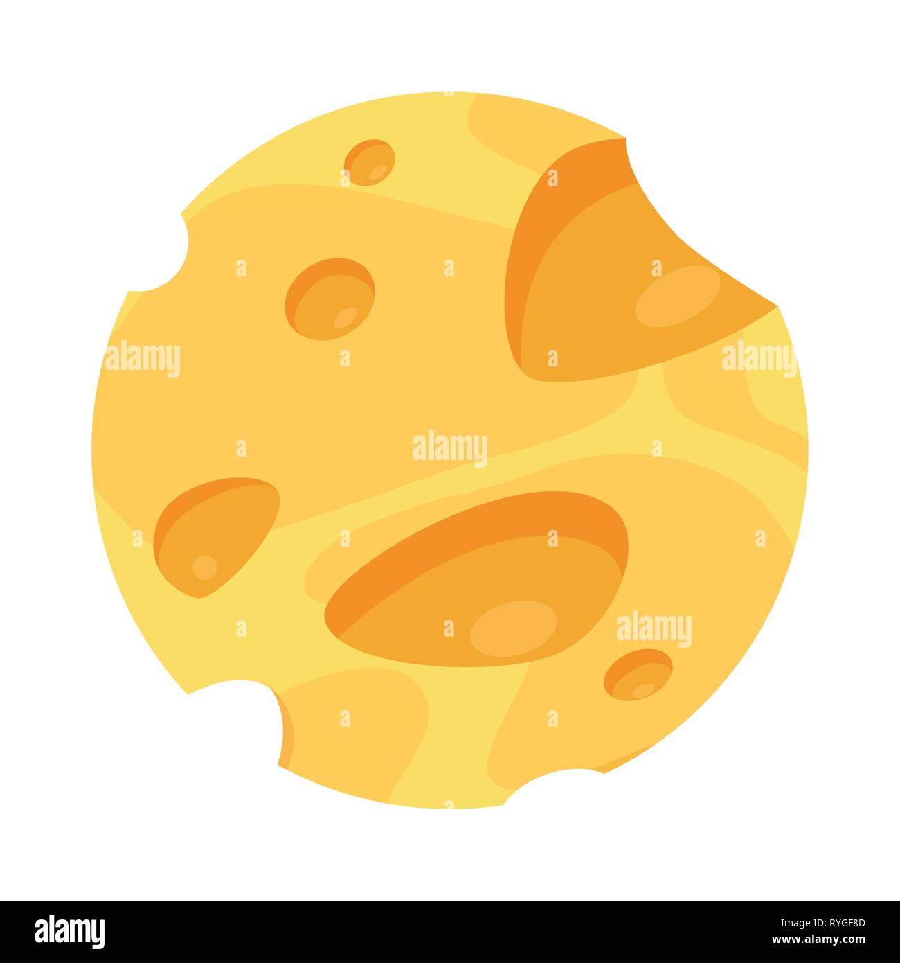 Round formaggio poroso in semplice stile Cartoon, elemento vettore design con freschi prodotti lattiero-caseari isolati su sfondo bianco Illustrazione Vettoriale Round formaggio poroso in semplice stile Cartoon, elemento vettore design con freschi prodotti lattiero-caseari isolati su sfondo bianco Illustrazione Vettoriale