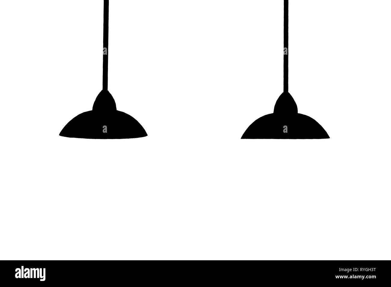 Lampadario nero loft vintage metallico di metallo Foto Stock