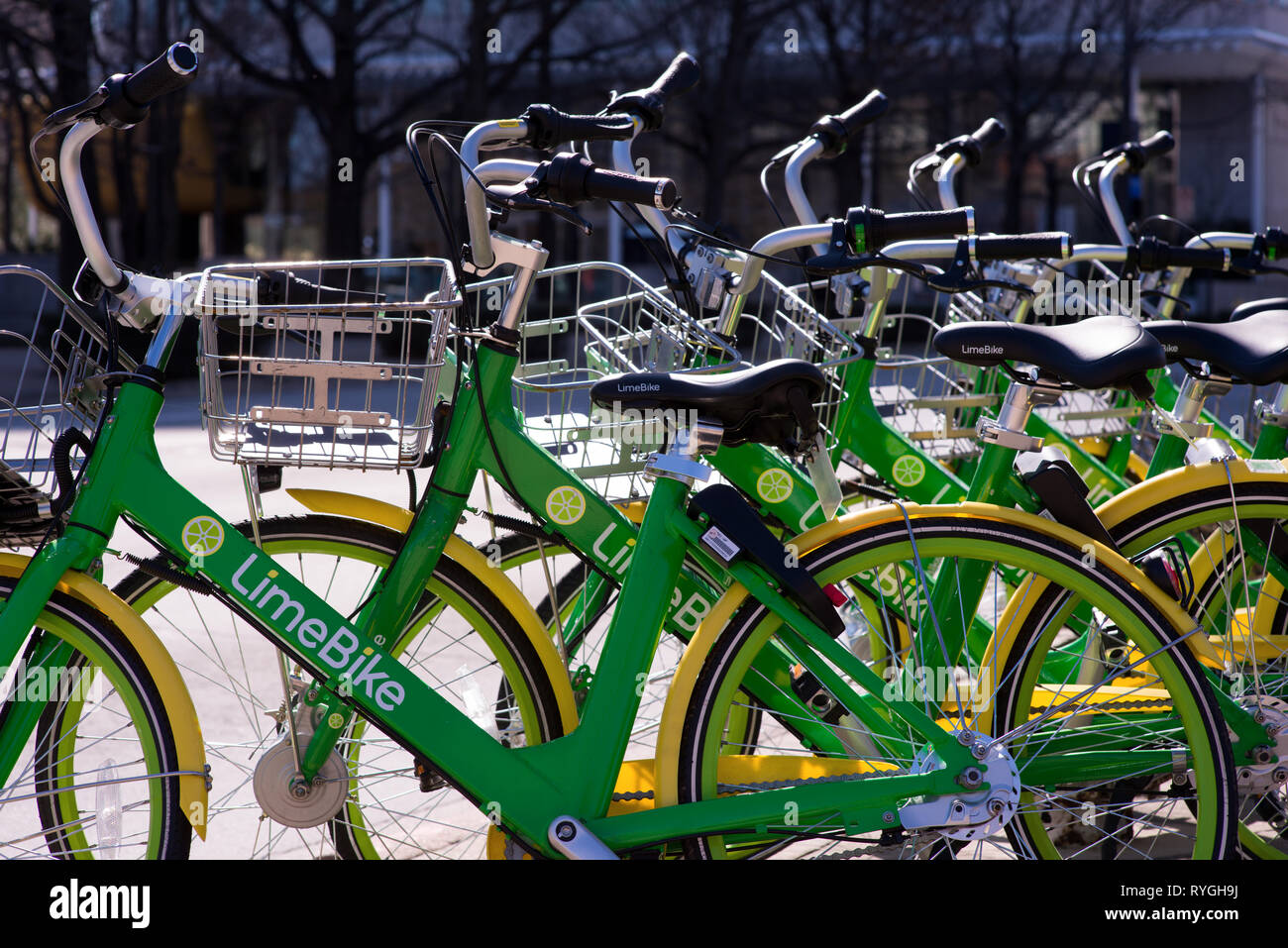 Lime Noleggio bici Dallas Texas. Foto Stock