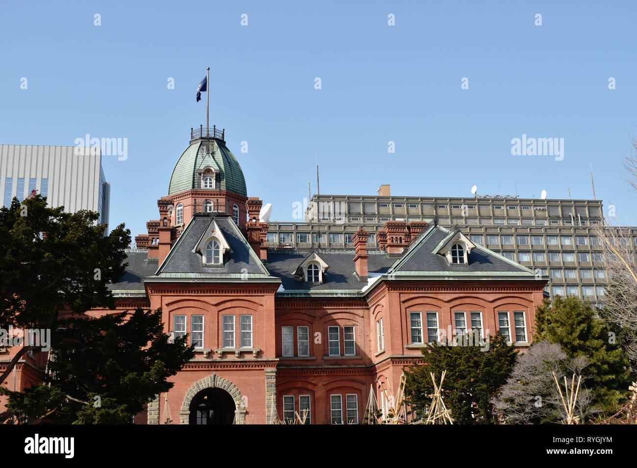 Hokkaido in Giappone 5 Marzo 2019 : vecchio ex Hokkaido government office la costruzione dell'edificio di mattoni rossi ora aperto per il museo e il famoso punto di riferimento turiste Foto Stock
