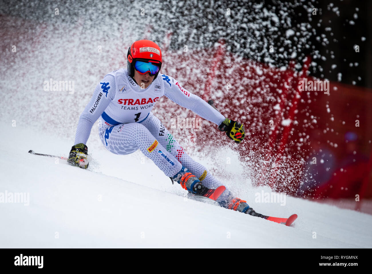 Federica Brignone Italia compete alla Coppa del mondo di Sci Alpino (slalom gigante femminile) a Spindleruv Mlyn, Repubblica Ceca, 9 marzo 2019. (CTK Foto Stock
