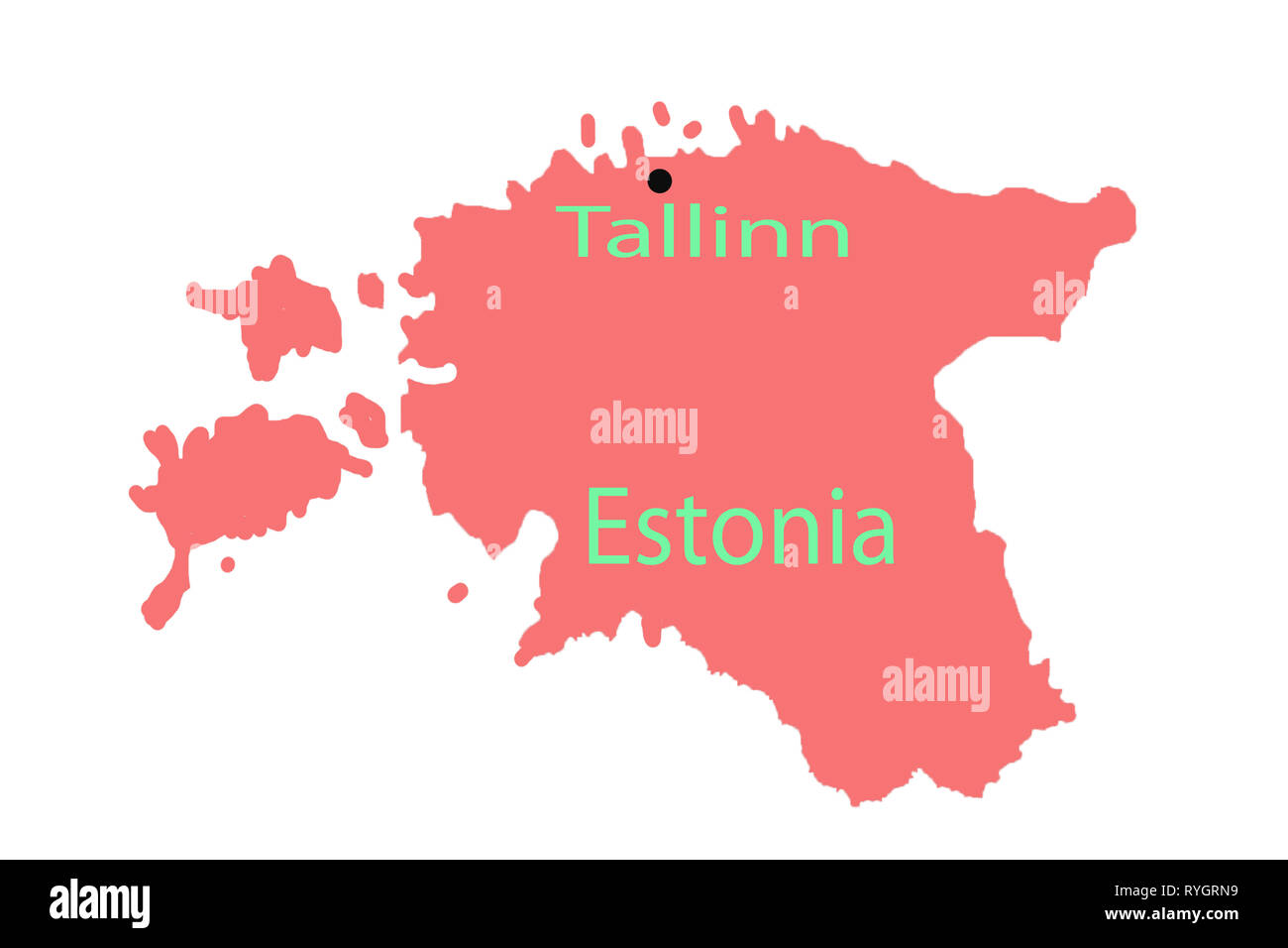 Tallinn imperniata su una mappa di Europa pianeta internazionale Foto Stock