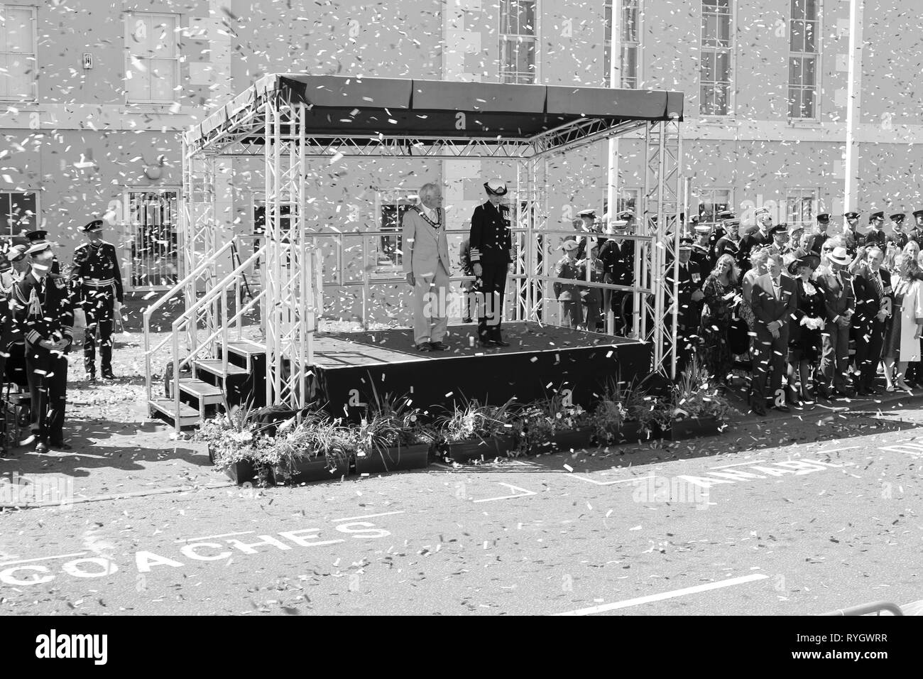 Anne Princess Royal frequentando le Forze Armate giorno Llandudno, Wales UK Foto Stock