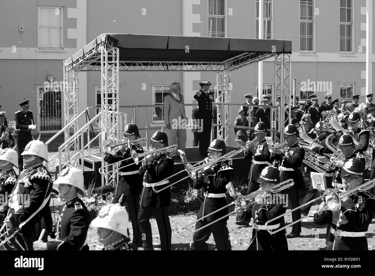 Anne Princess Royal frequentando le Forze Armate giorno Llandudno, Wales UK Foto Stock