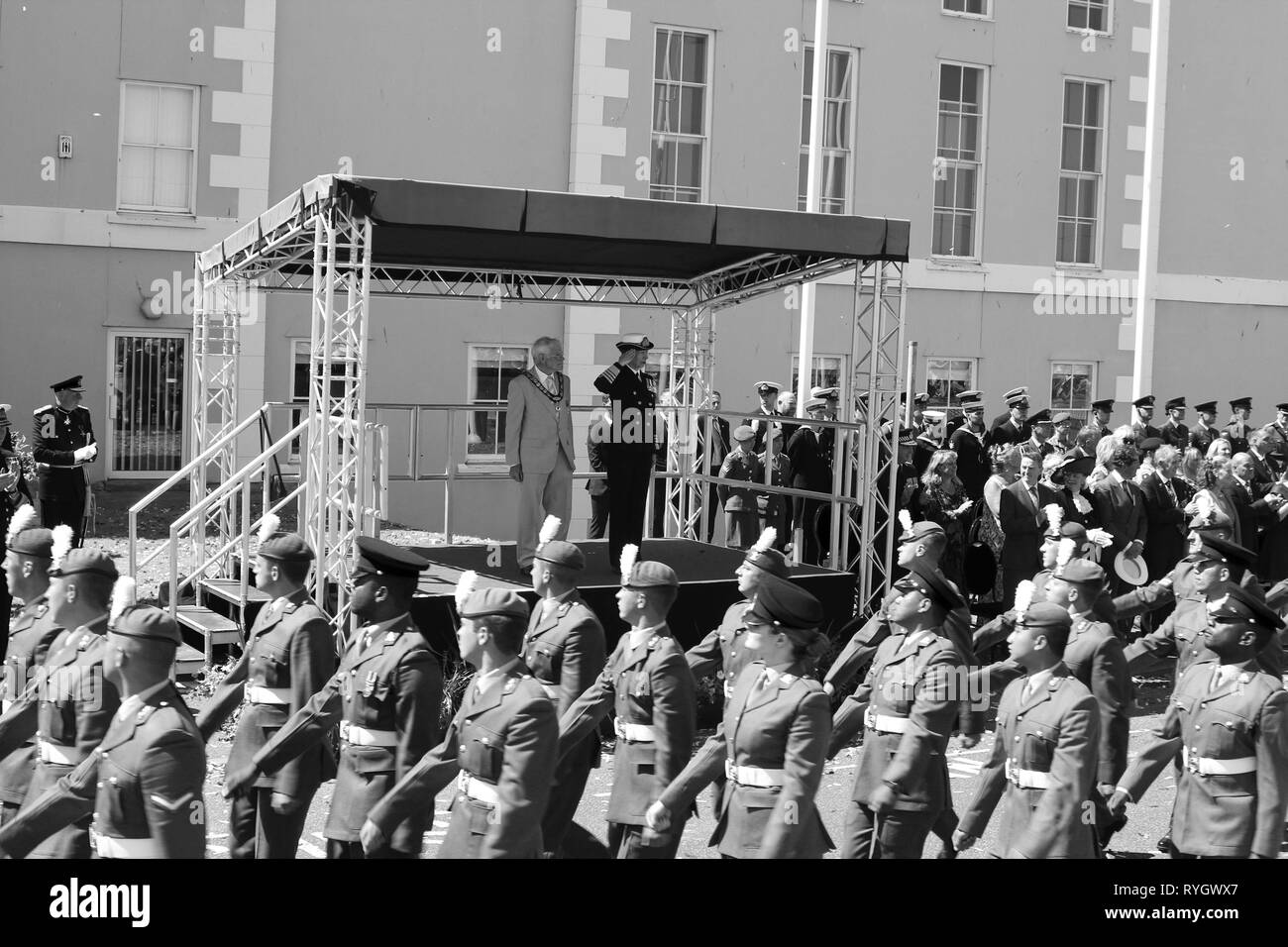 Anne Princess Royal frequentando le Forze Armate giorno Llandudno, Wales UK Foto Stock