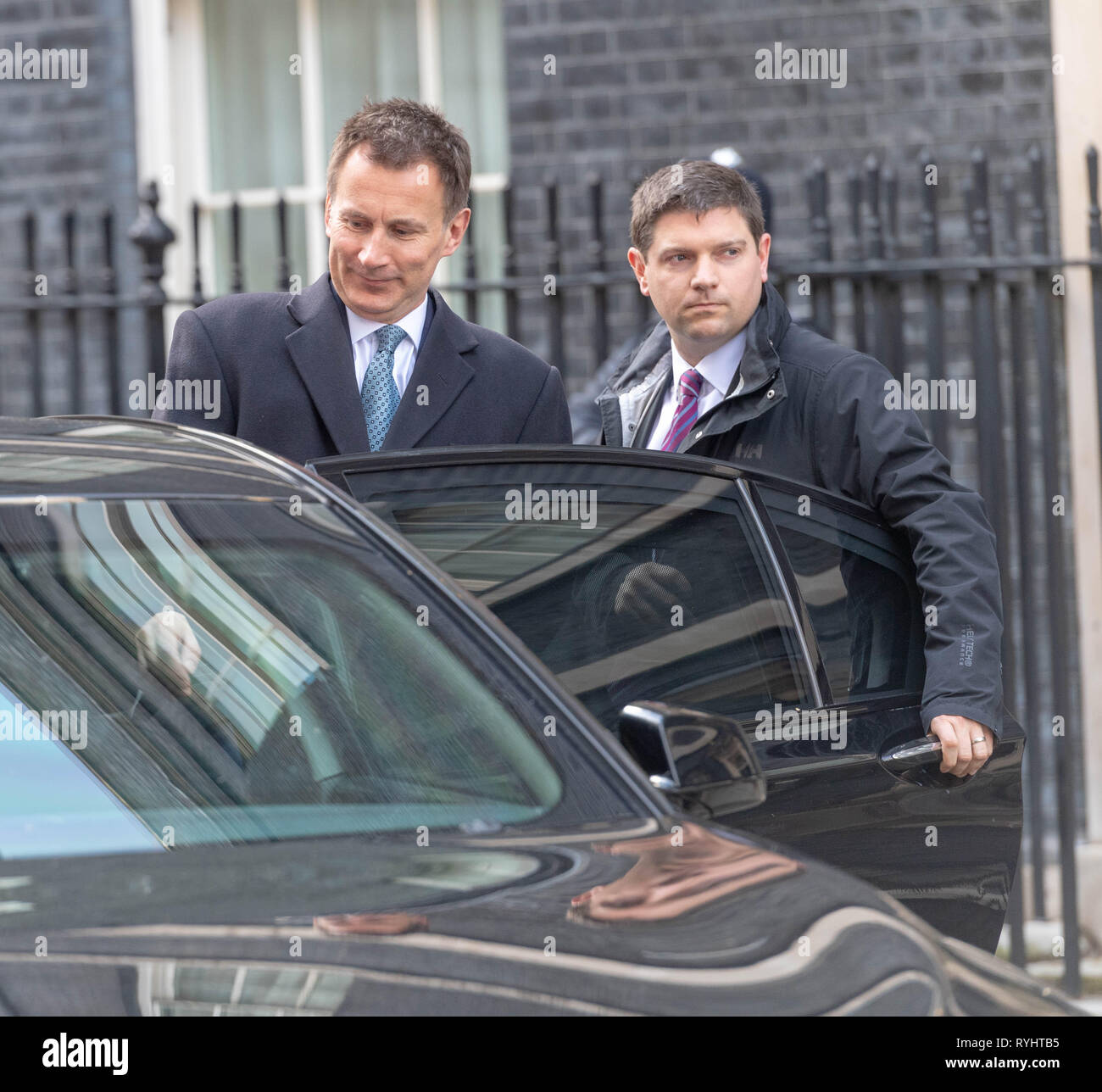 Londra, Regno Unito. Il 14 marzo 2019, Jeremy Hunt MP PC, Segretario agli Affari Esteri, lascia una riunione del gabinetto a 10 Downing Street, Londra, Regno Unito. Credito: Ian Davidson/Alamy Live News Foto Stock