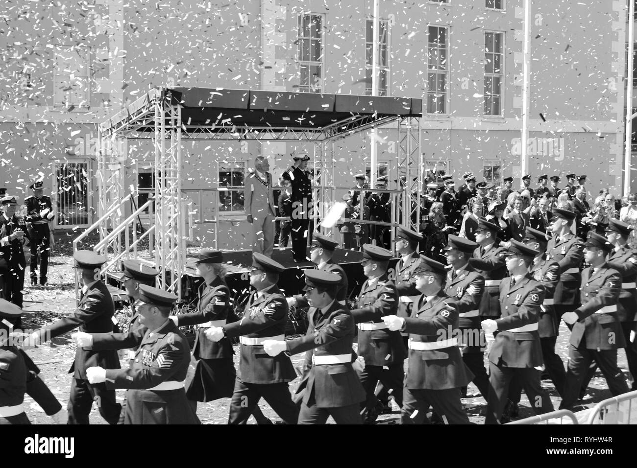 Anne Princess Royal frequentando le Forze Armate giorno Llandudno, Wales UK Foto Stock