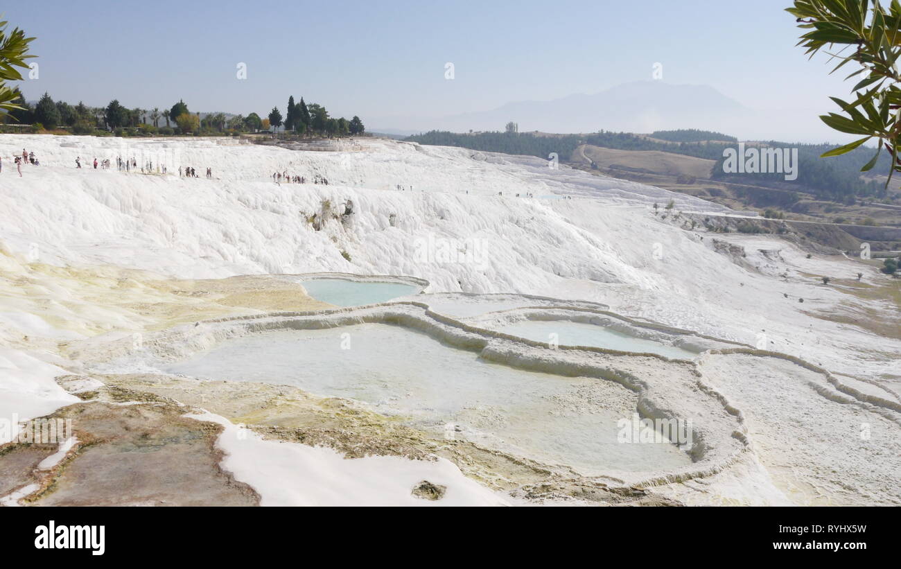 Castello di Cotone, Pamukkale, Denizli, Turchia Foto Stock