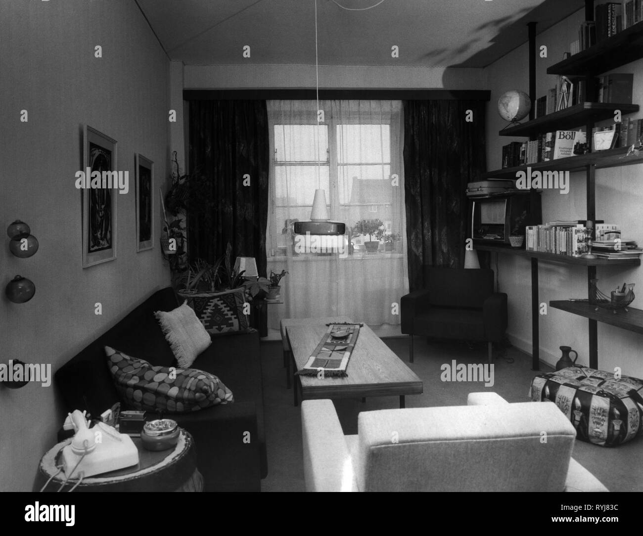 Architettura e interior design, salotto, soggiorno, circa 1970, Additional-Rights-Clearance-Info-Not-Available Foto Stock