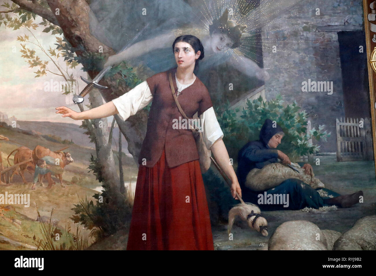 Il Pantheon è il luogo di sepoltura per molti famosi cittadini francesi. Giovanna d Arco. dipinto da Jules-Eugene Lenepveu (1819-1898). Parigi. La Francia. Foto Stock