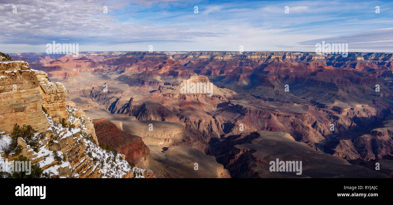 Una vista panoramica del Grand Canyon da Mather Point. Foto Stock