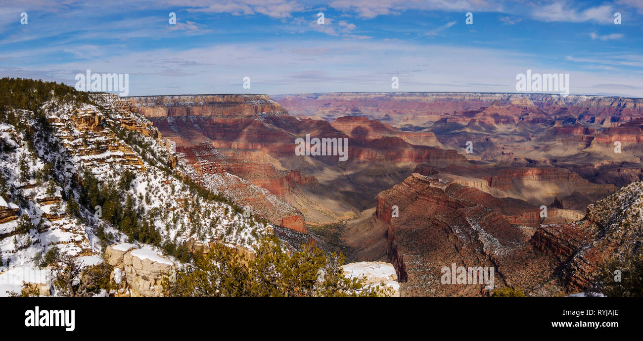 Una vista panoramica del Grand Canyon da Grandview Point. Foto Stock