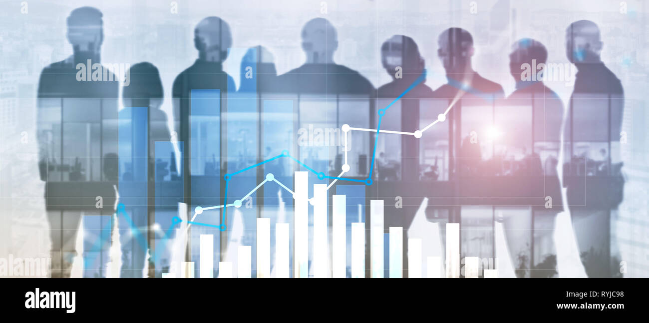 Sito Web della testata. La crescita finanziaria grafico. Aumento delle vendite, la strategia di marketing del concetto. Foto Stock