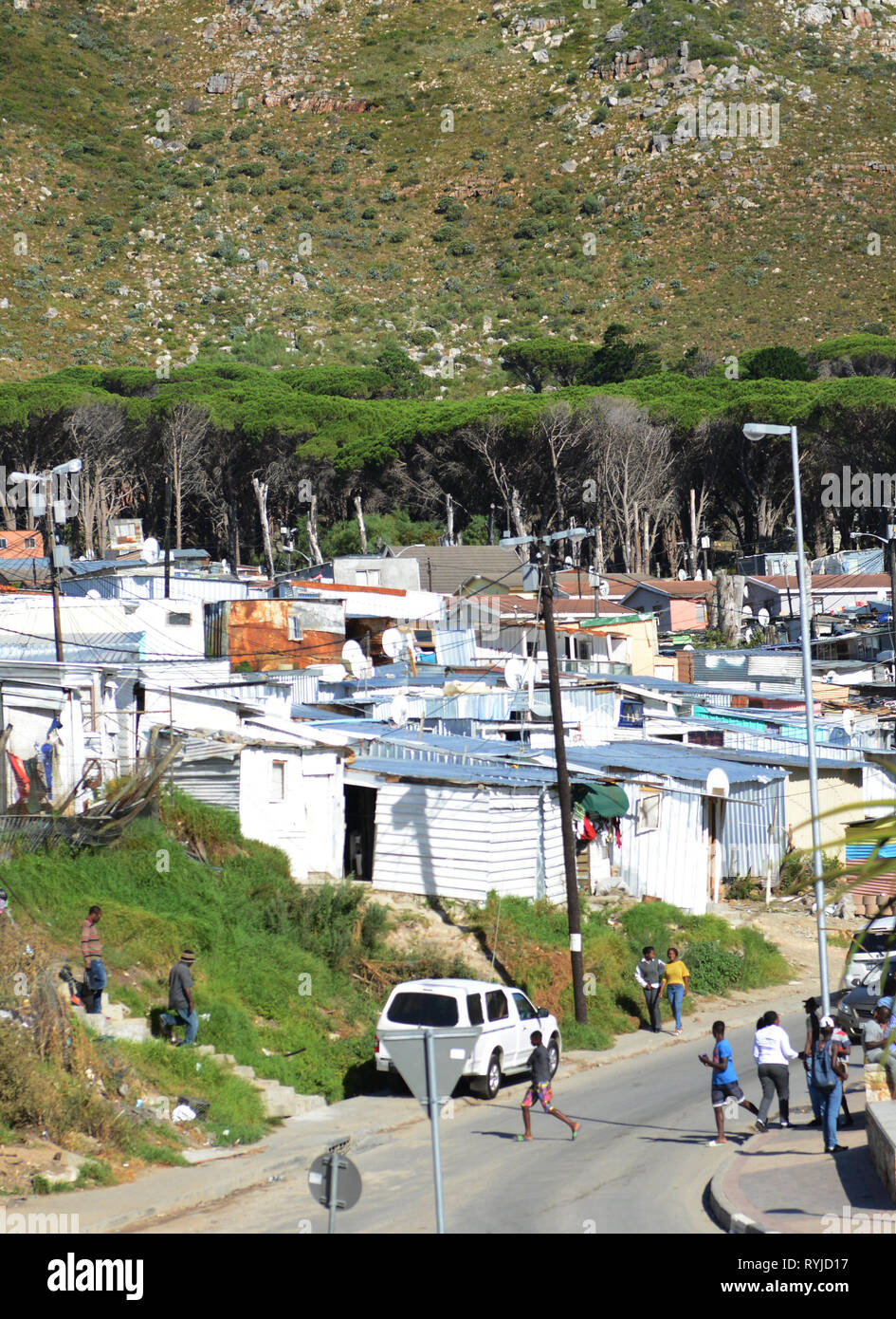 La cittadina di imizamo yethu vicino a Hout Bay a Cape Town. Foto Stock