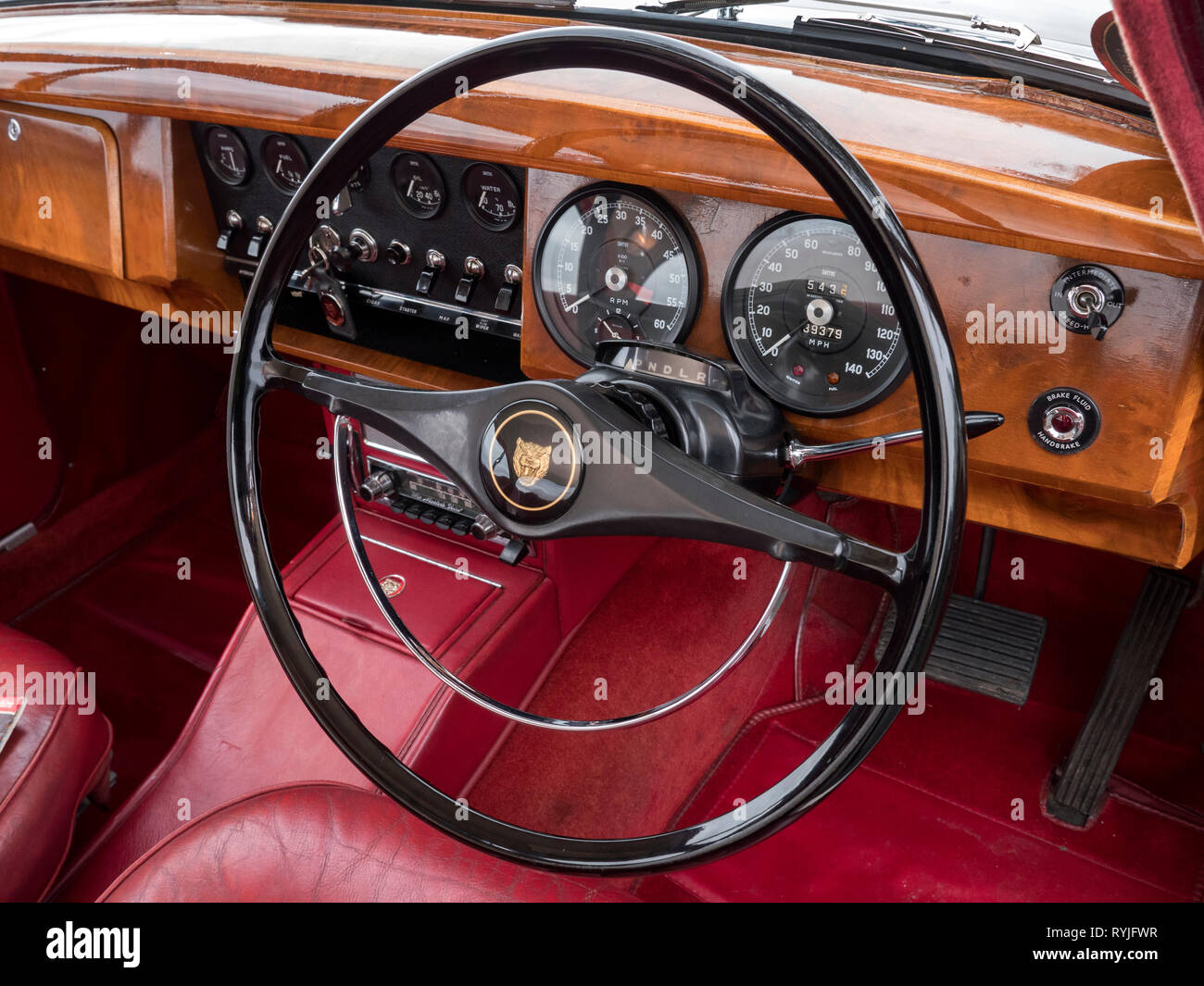 Interno di una Jaguar 1967 3.4 MKII . Foto Stock