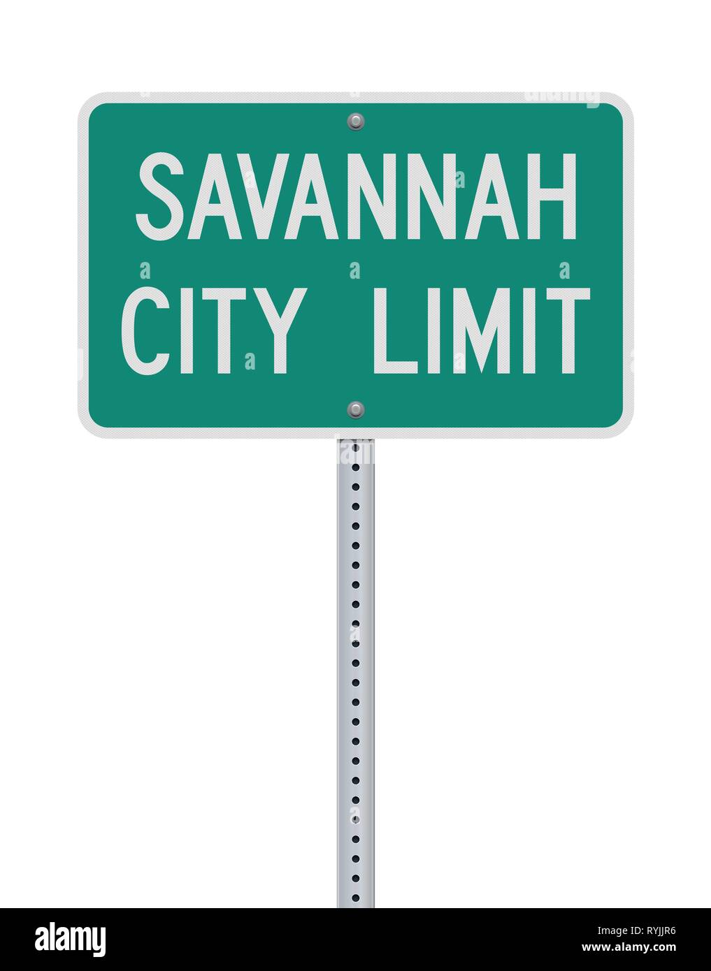 Illustrazione Vettoriale della savana città verde limite cartello stradale Illustrazione Vettoriale