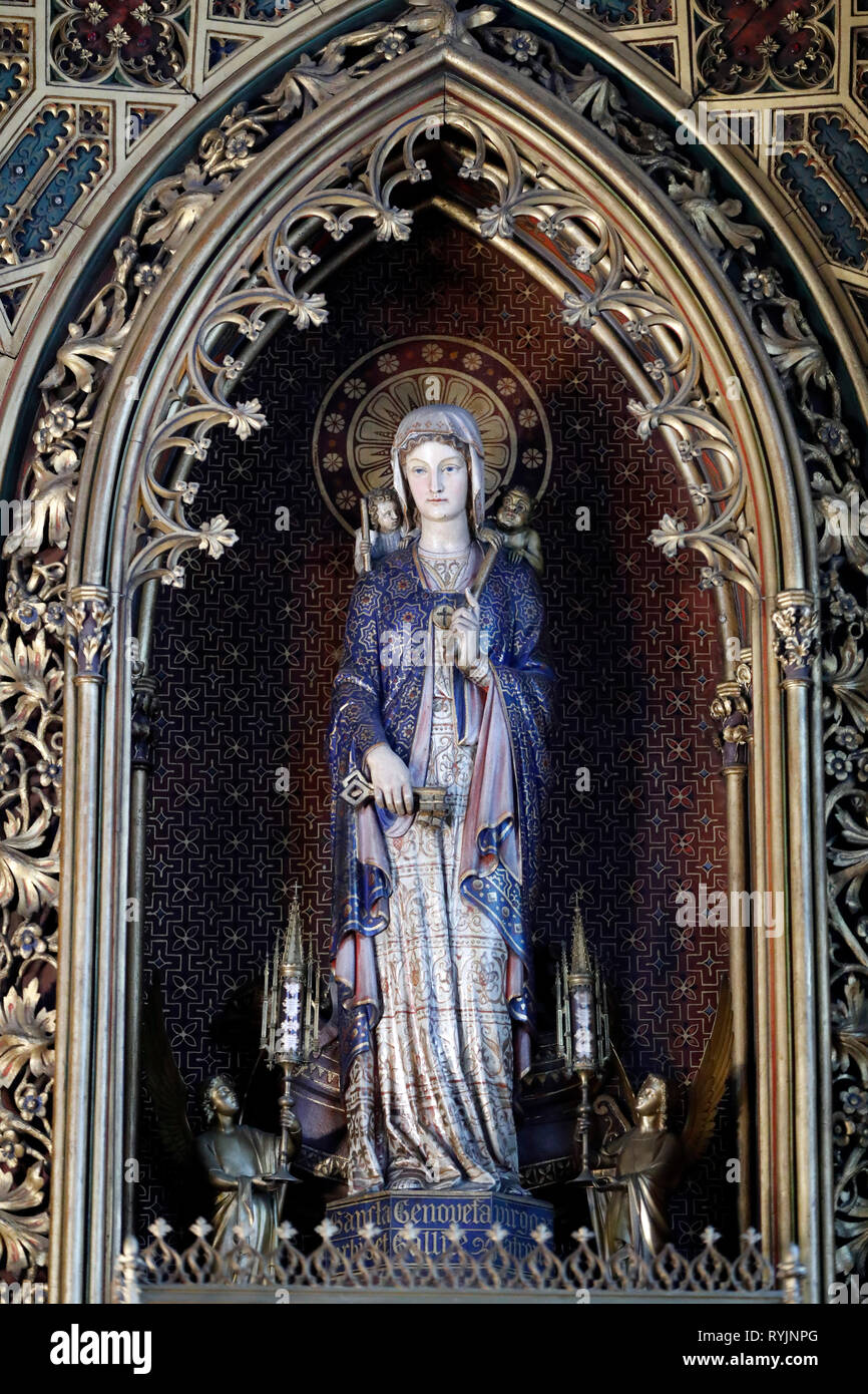 Saint Etienne du Mont chiesa. Saint Geneviève, il santo patrono di Parigi. Parigi. La Francia. Foto Stock