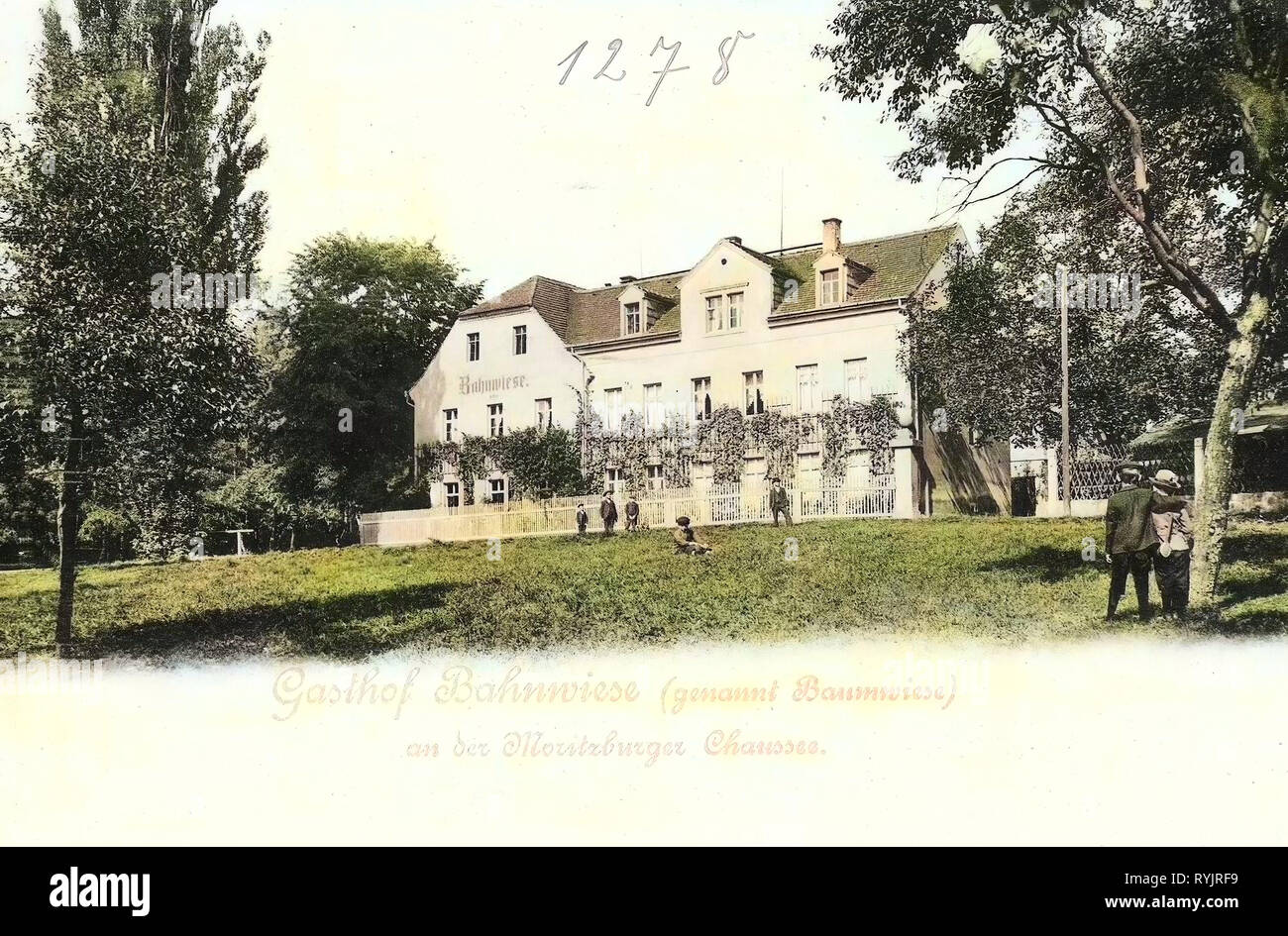 Ristoranti a Dresda, 1899, Dresda, Baumwiese, Gasthaus Bahnwiese (genannt Baumwiese), Germania Foto Stock