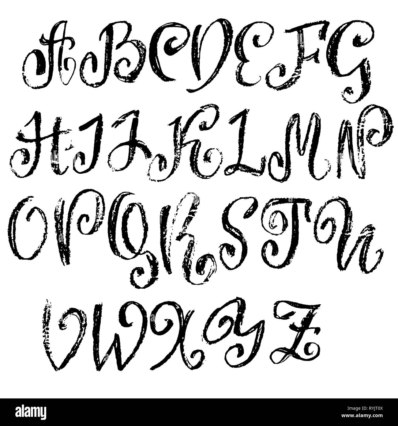 Vettore font retrò. Capitale lettere grunge. Chalk textured alfabeto. Illustrazione Vettoriale